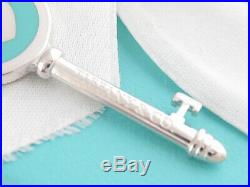 New Tiffany & Co Silver Heart Blue Enamel Key Pendant Charm 4 Necklace Bracelet