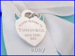 New Tiffany & Co Silver Return To Devil Blue Enamel Charm Necklace Bracelet