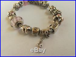 Nice Authentic Pandora Silver Bracelet With 17 Charms Marked 925 Ale Length 7,8