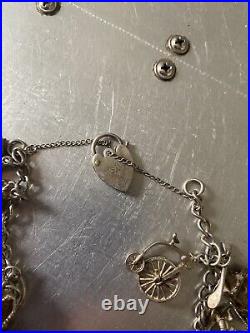 Nuvo Vintage Sterling Silver Charm Bracelet With 28 Charms