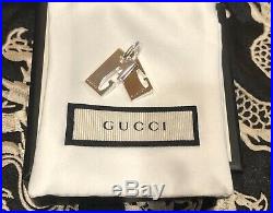 Nwt 100% Authentic Gucci Sterling Silver Double G Charm Bracelet Link Chain 6.5