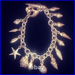 One-of-a-kind? Handmade Sterling Silver Shell Charm Bracelet