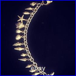 One-of-a-kind? Handmade Sterling Silver Shell Charm Bracelet