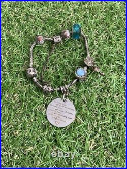 Original Pandora Bracelet With Mixed Charms 925 Sterling Silver (A53)
