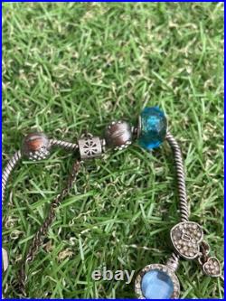 Original Pandora Bracelet With Mixed Charms 925 Sterling Silver (A53)