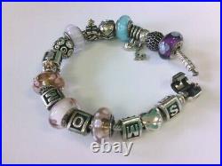 PANDORA 925 ALE Silver 7 1/2 Inch Bracelet with 19 Charms. GREAT PRICE! BUY NOW