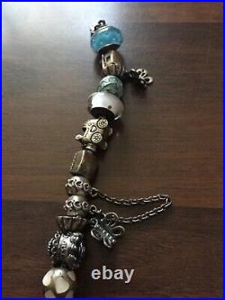 PANDORA Charm Bracelet with 19 charms- Sterling Silver