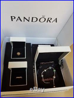 PANDORA Essence Bracelet +charms Happiness, Wisdom, Balance, Prosperity, Gemini