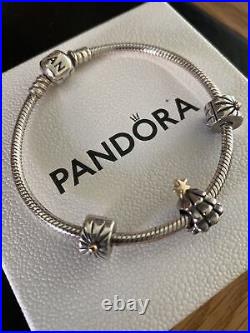 PANDORA Moments 18cm Bracelet, Silver & Gold Clips & Christmas Tree Charm