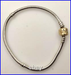 PANDORA Moments 925 Sterling Silver Charm Bracelet With 14K Gold Pandora Clasp