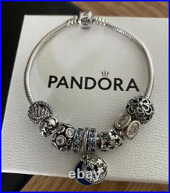 PANDORA Silver 20cm Bracelet & 9 Pandora Charms