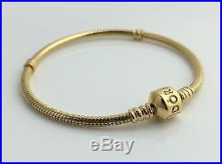 PANDORA Silver Bracelet 18K Gold Plated 590702HV Authentic Charm Bracelet