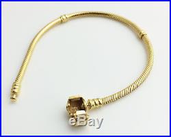 PANDORA Silver Bracelet 18K Gold Plated 590702HV Authentic Charm Bracelet