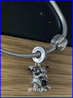 PANDORA Silver Moments 18cm Bracelet, Clips, Pandora Disney Mickey Minnie Charm
