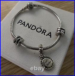 PANDORA Silver Moments 19cm Bracelet, 2 Clips & Grandmother Charm