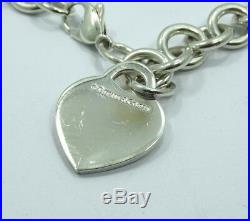 PLEASE RETURN to TIFFANY & CO Sterling Silver HEART TAG Charm Oval Link Bracelet