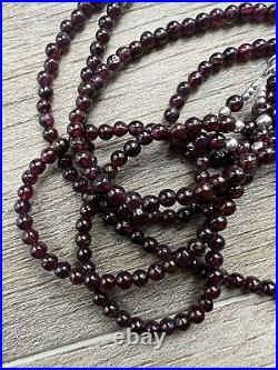 Palenque Garnet Beads & Sterling Silver 925 Necklace & Bracelet