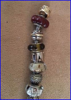Pandora 14K FULL 585 Bead 24 murano 23 cm spacer Gold 2 Tone bracelet bead charm