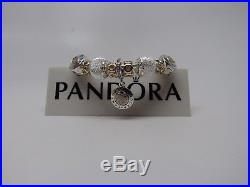 Pandora 2 Tone Gold & Silver Custom Signature Charm Bracelet with GIFT SET SIZES