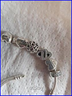Pandora 20cm charm bracelet silver with charms