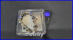 Pandora 925 Sterling Silver Charm Bracelet with 19 Charms, 7 3/4