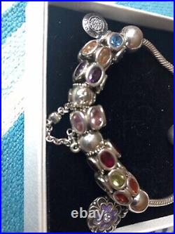 Pandora ALE 925 sterling silver 8 charm bracelet