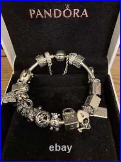 Pandora Bangle/bracelet with charms 925 silver Pandora Moments