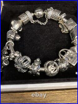 Pandora Bangle/bracelet with charms 925 silver Pandora Moments