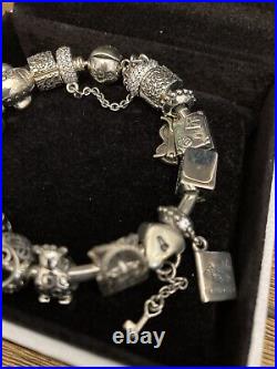 Pandora Bangle/bracelet with charms 925 silver Pandora Moments