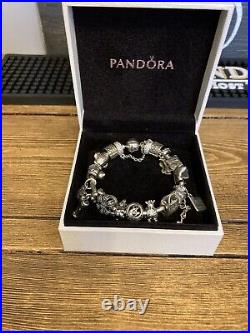 Pandora Bangle/bracelet with charms 925 silver Pandora Moments
