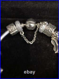 Pandora Bangle/bracelet with charms 925 silver Pandora Moments
