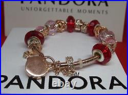 Pandora Bracelet 925 Rose Gold Plated Charms All sizes