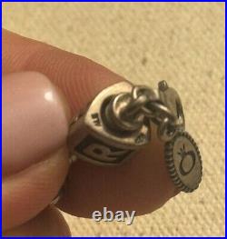 Pandora Bracelet 925 Sterling Silver 3 Charms Dog/Cupcake/Letter R #5