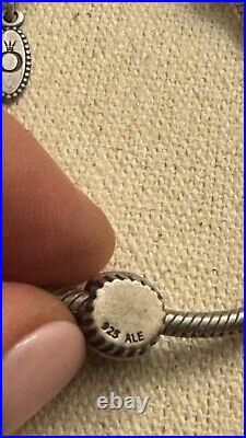 Pandora Bracelet 925 Sterling Silver 3 Charms Dog/Cupcake/Letter R #5