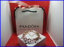 Pandora Bracelet Rose Gold Padlock 925 Silver Plated Charms All Sizes