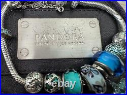 Pandora Bracelet Sea & Travel Theme, Pouch, 10 Charms with 1 Swarovski (£545)