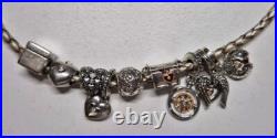 Pandora Bracelet with 9 Rare Club Charms (2014-2022)