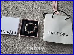 Pandora Charm Bracelet With Murano Glass Charms