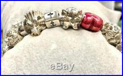 Pandora Charm Bracelet with 15 Charms, Estate Bracelet, Sterling Silver SS