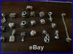 Pandora Charms Bracelets Ring Spacer Safety Chain Silver Gold Retired X59 Bundle