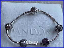 Pandora Essence Sterling Silver Bracelet & Charms, 17CM 925 ALE/Pandora RRP £250