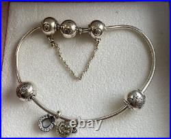 Pandora Essence Sterling Silver Bracelet & Charms, 18cm, 925 ALE Crown Above O
