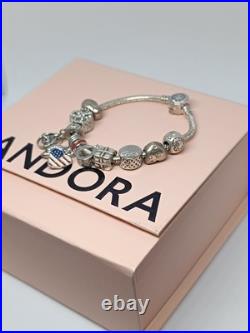 Pandora Moments Sparkling Crown O Snake Chain Bracelet With 10 Charms 17cm Pandora Moments Sparkling Crown O Snake Chain Bracelet With 10 Charms 17cm