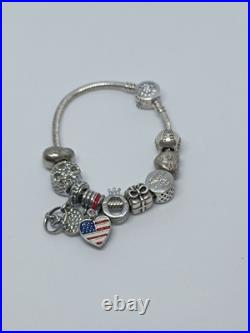 Pandora Moments Sparkling Crown O Snake Chain Bracelet With 10 Charms 17cm Pandora Moments Sparkling Crown O Snake Chain Bracelet With 10 Charms 17cm