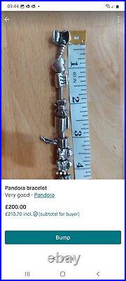 Pandora Rare retired charms Bracelet Used