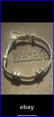 Pandora Reflections Bracelet Charms And Safety Chain New