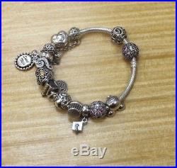 Pandora Silver Bracelet With 12 Charms