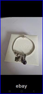 Pandora Silver Charm Bracelet & Mixed Charms. Boxed