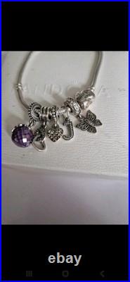 Pandora Silver Charm Bracelet & Mixed Charms. Boxed