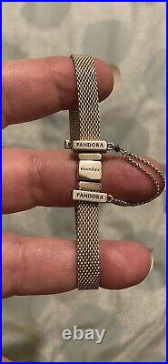 Pandora Silver Reflexions Bracelet Size 18cm With Charms & Safety Chain Rrp £195